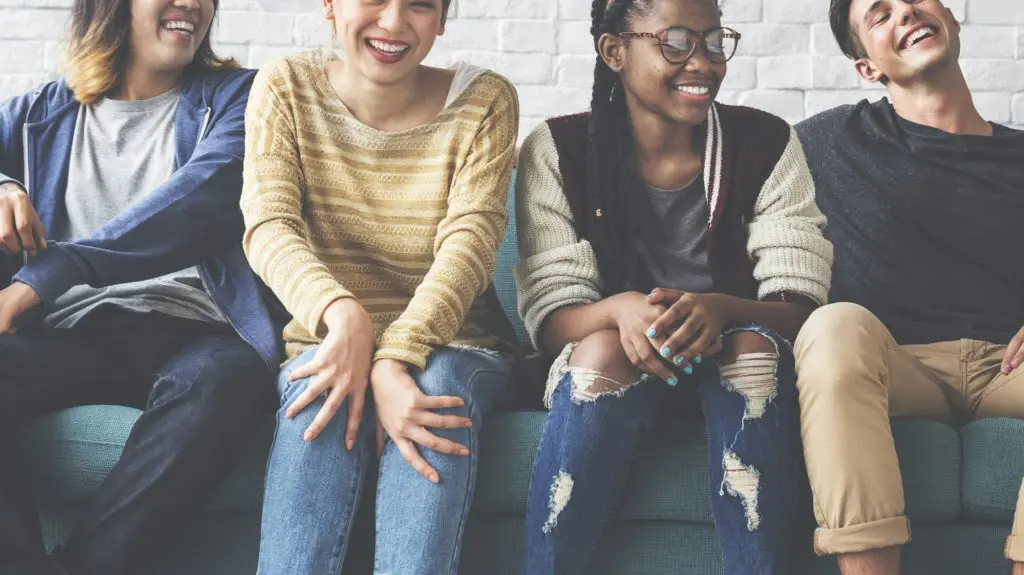 Diverse Group People Sitting Couch Concept